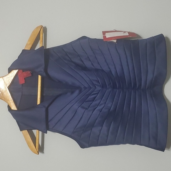 JS Collection top women's size 6 blue sleeveless blouse zip back v-neck … - Picture 1 of 11